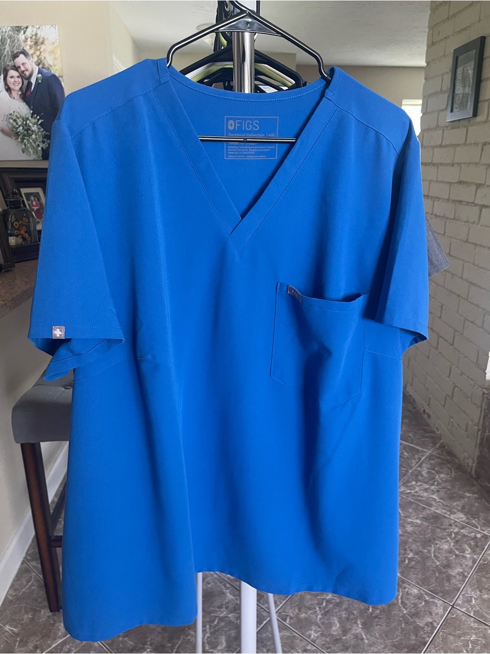 Figs Royal Blue Catarina One-Pocket Scrub Top Size 4XL